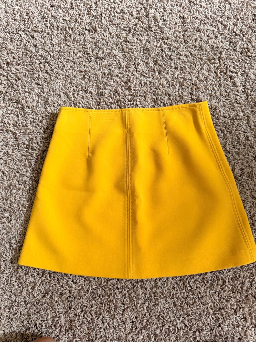 ZARA Vibrant Yellow A-Line Mini Skirt - Picture 2 of 5